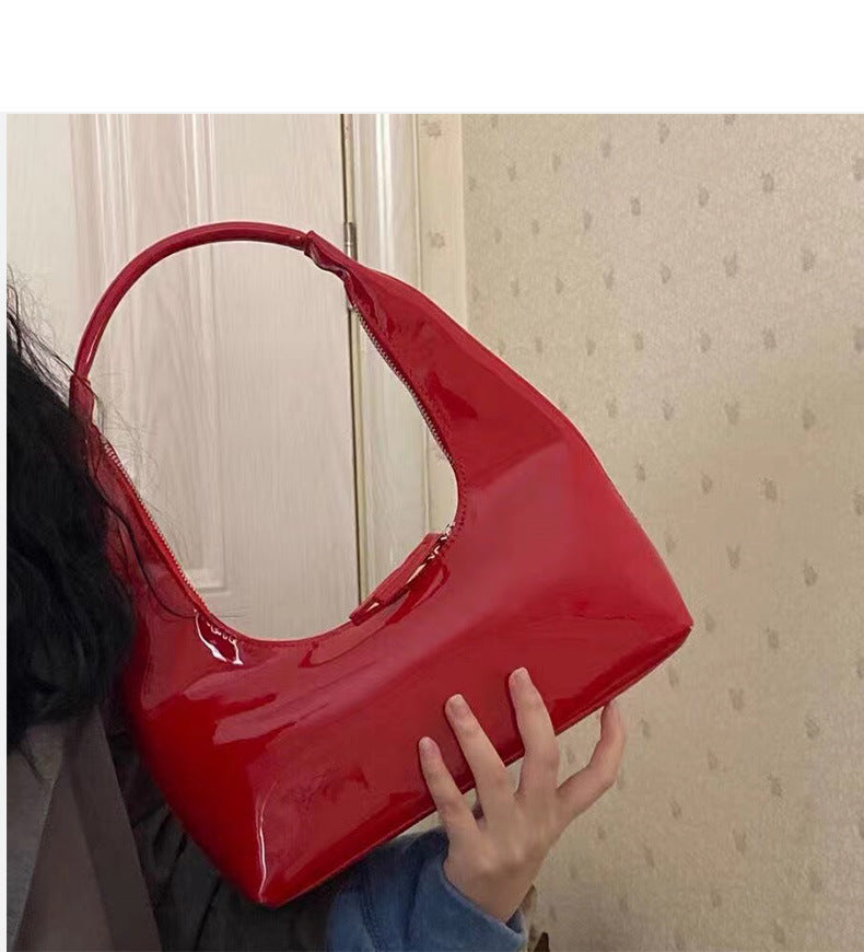 Bright Leather Small Tote Bag Korean Style