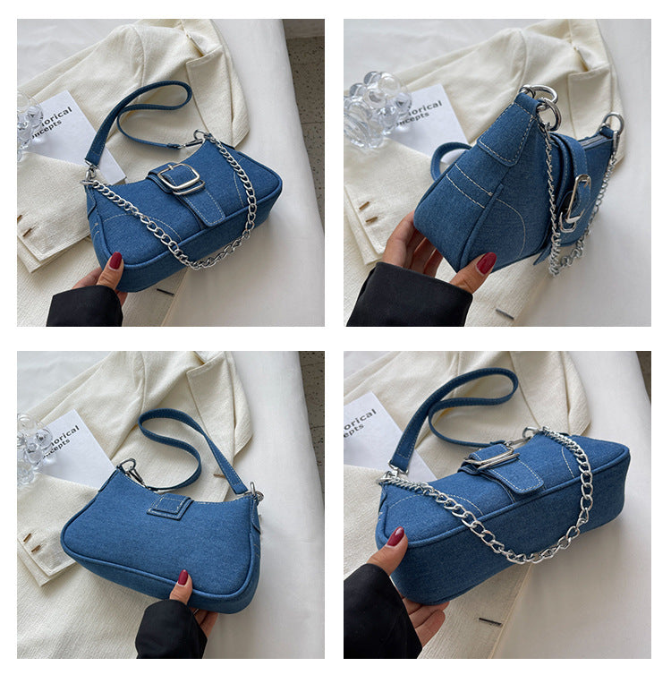 Denim Shoulder Chains Handbag