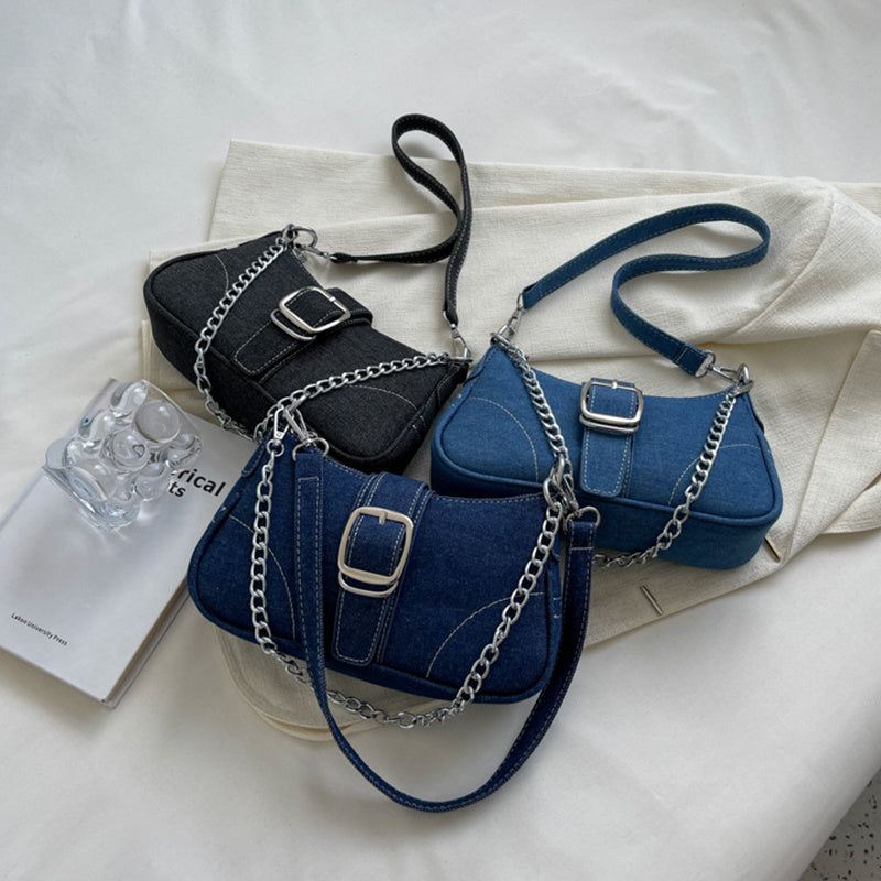 Denim Shoulder Chains Handbag