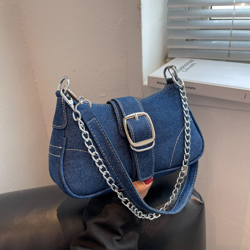 Denim Shoulder Chains Handbag