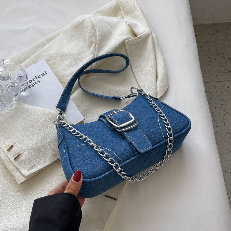 Denim Shoulder Chains Handbag