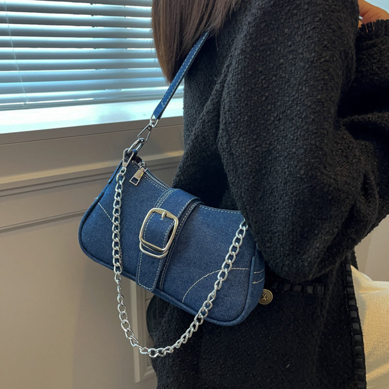 Denim Shoulder Chains Handbag