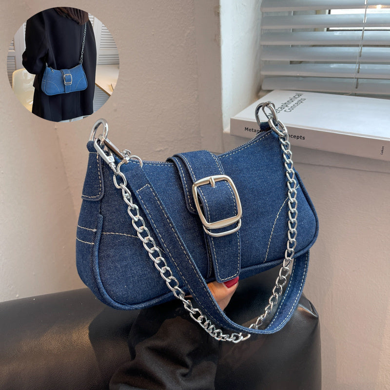 Denim Shoulder Chains Handbag