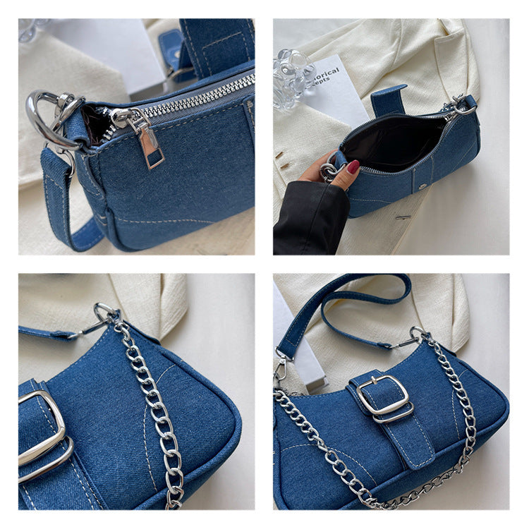 Denim Shoulder Chains Handbag